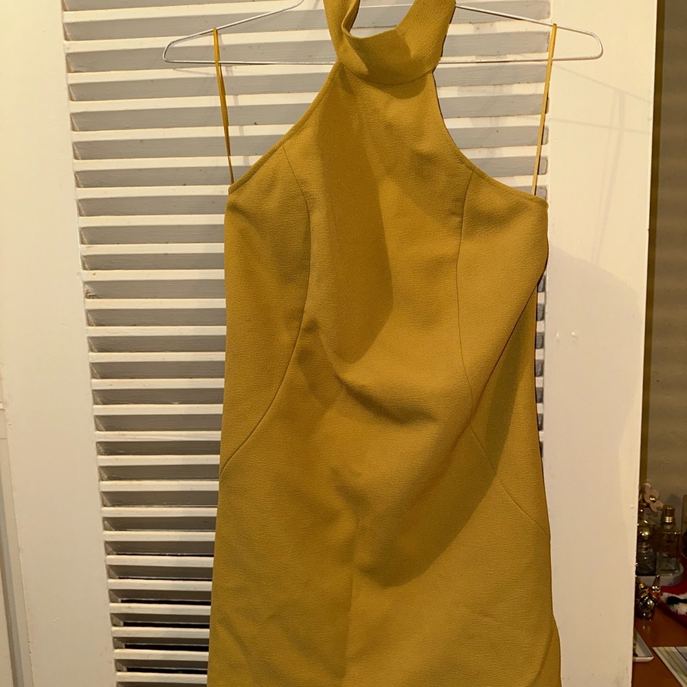 Yellow Mini Halter Dress